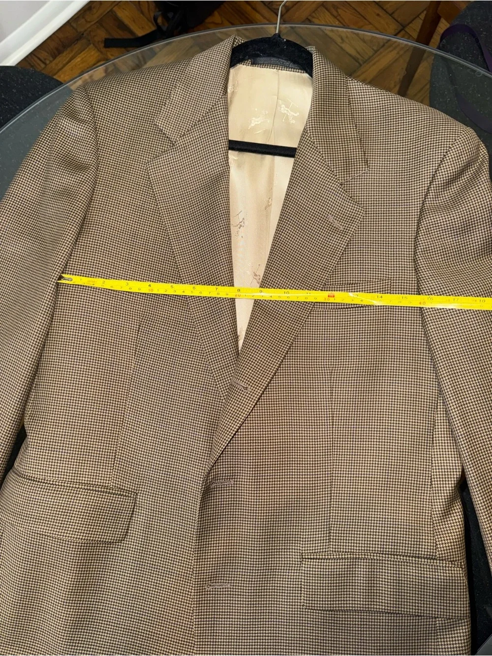 Old School Bespoke db Blazer Jacket Brown Micro-Check Carousel Lining